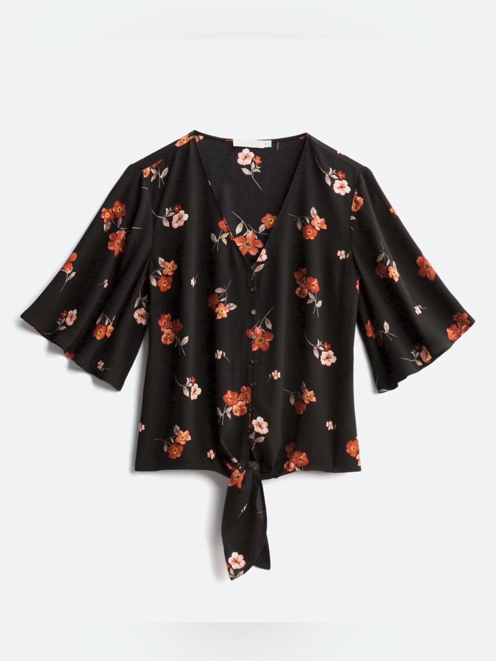 LUSH Krisantha Tie Front Blouse